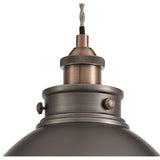 Elegant Antique Silver and Copper Pendant with Adjustable Drop