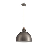 Vintage Industrial Pendant Lamp - Antique Silver & Copper Finish, E27 Fitting