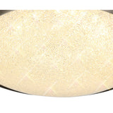 Satin Nickel LED Ceiling Light, Crystalline Shade, 12W, 3000K, IP44, 3-Year Warranty