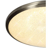 Stylish Satin Nickel and Crystalline LED Ceiling Light, 18W, IP44, 3000K, with 3-Year Warranty