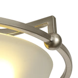 Stylish Semi-Flush Mount Ceiling Light, 3 Bulbs with Satin Nickel Finish and Frosted Glass Shade