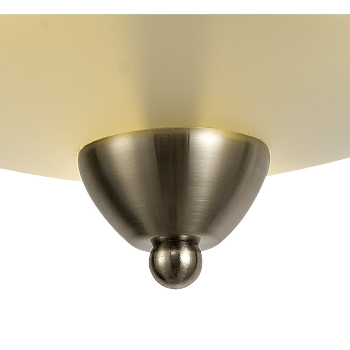 Stylish Semi-Flush Mount Ceiling Light, 3 Bulbs with Satin Nickel Finish and Frosted Glass Shade