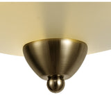 Antique Brass & Frosted Glass 3-Light Ceiling Fixture