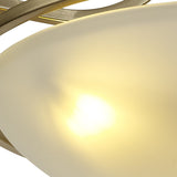 Antique Brass & Frosted Glass 3-Light Ceiling Fixture