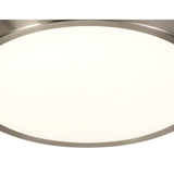 Modern Satin Nickel LED Ceiling Light, 12W, 4000K, IP44, 3-Year Warranty
