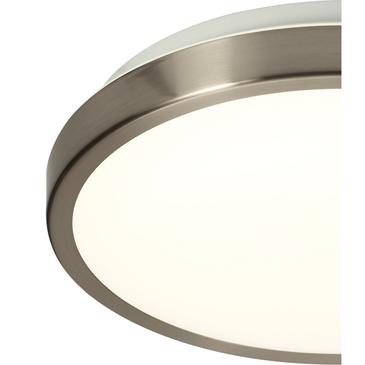 Modern Satin Nickel LED Ceiling Light, 12W, 4000K, IP44, 3-Year Warranty