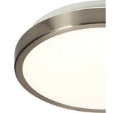 Modern Satin Nickel LED Ceiling Light, 12W, 4000K, IP44, 3-Year Warranty