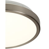Modern Satin Nickel LED Ceiling Light, 12W, 4000K, IP44, 3-Year Warranty