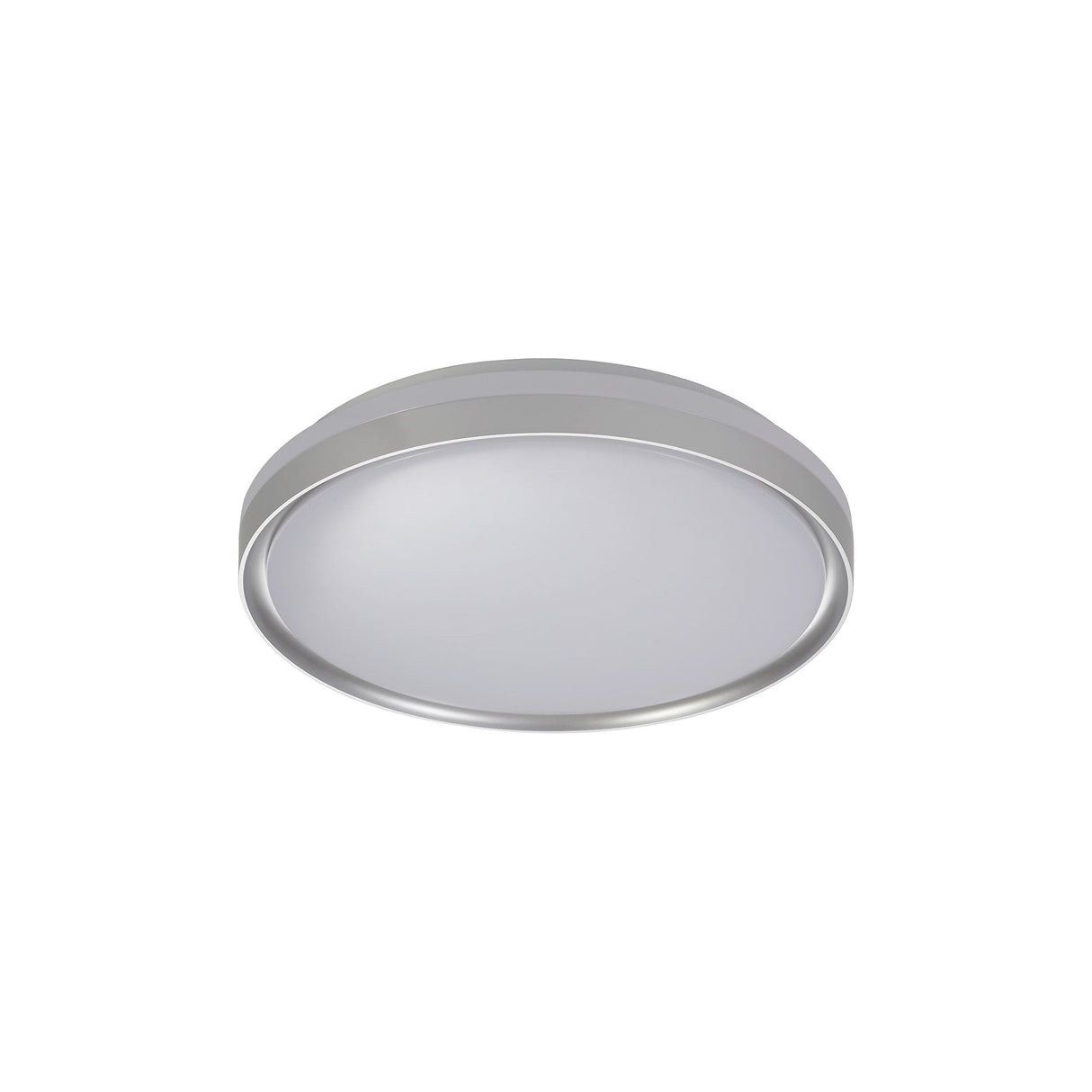 Ceiling Light 39cm, 24W LED, 3-Step Dimmable, 3000K Warm White, 1000lm, IP44, Silver/White Acrylic, 3-Year Warranty