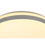 Ceiling Light 39cm, 24W LED, 3-Step Dimmable, 3000K Warm White, 1000lm, IP44, Silver/White Acrylic, 3-Year Warranty
