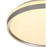 Ceiling Light 39cm, 24W LED, 3-Step Dimmable, 3000K Warm White, 1000lm, IP44, Silver/White Acrylic, 3-Year Warranty