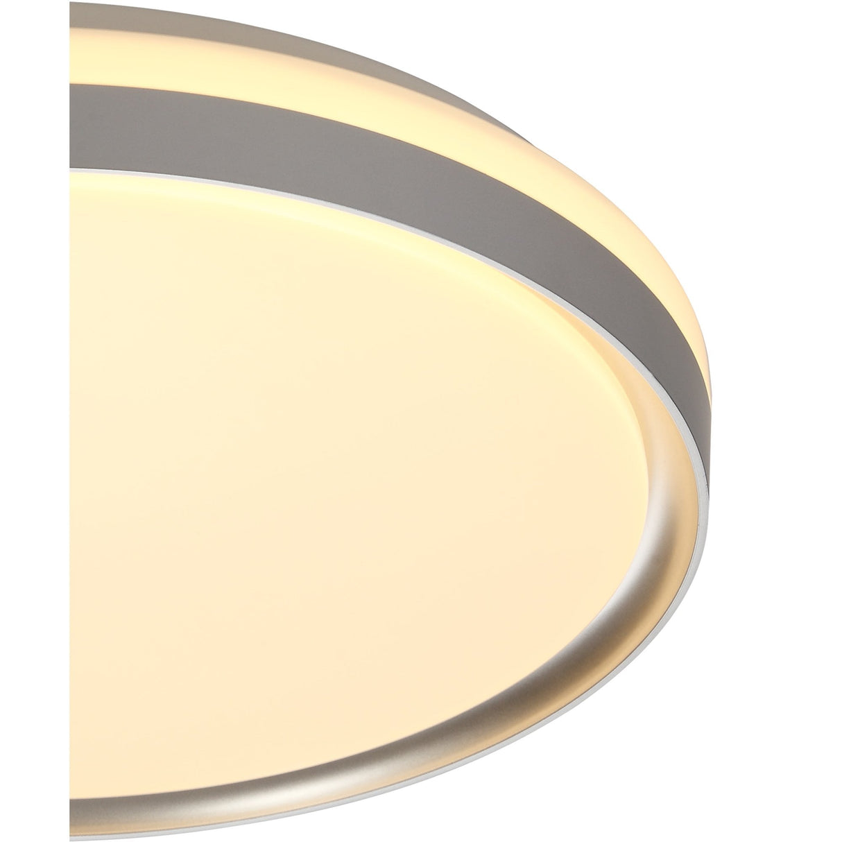 Ceiling Light 39cm, 24W LED, 3-Step Dimmable, 3000K Warm White, 1000lm, IP44, Silver/White Acrylic, 3-Year Warranty