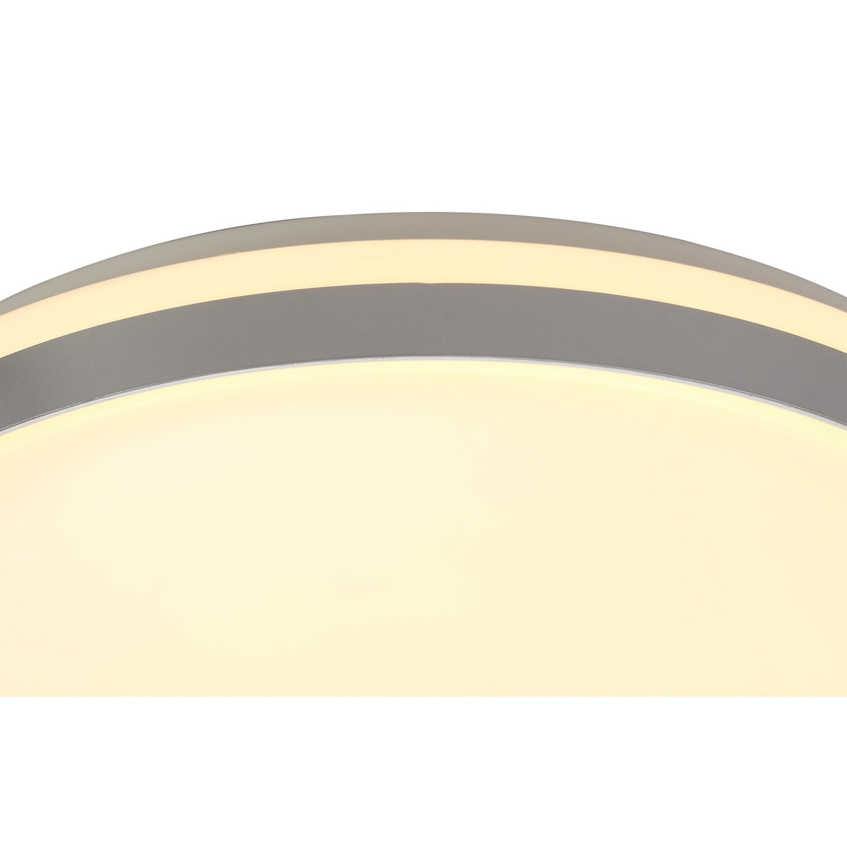 Modern 48cm Ceiling Light, 36W LED with 3-Step Dimming, Warm White 3000K, IP44 Rated, Silver/White Finish, 3-Year Warranty