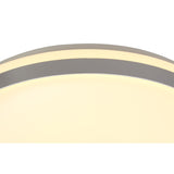 Modern 48cm Ceiling Light, 36W LED with 3-Step Dimming, Warm White 3000K, IP44 Rated, Silver/White Finish, 3-Year Warranty