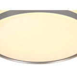 Modern 48cm Ceiling Light, 36W LED with 3-Step Dimming, Warm White 3000K, IP44 Rated, Silver/White Finish, 3-Year Warranty
