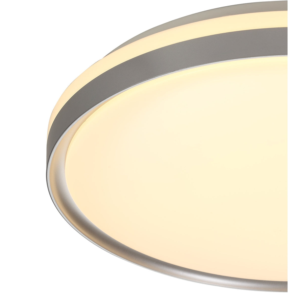 Modern 48cm Ceiling Light, 36W LED with 3-Step Dimming, Warm White 3000K, IP44 Rated, Silver/White Finish, 3-Year Warranty
