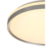Modern 48cm Ceiling Light, 36W LED with 3-Step Dimming, Warm White 3000K, IP44 Rated, Silver/White Finish, 3-Year Warranty