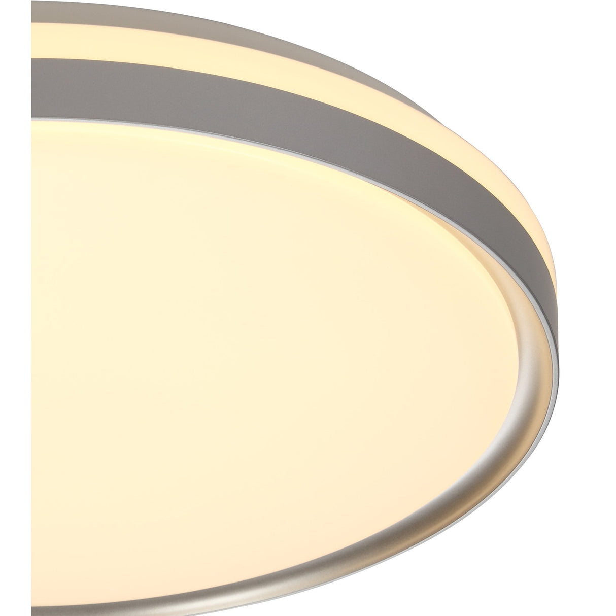 Modern 48cm Ceiling Light, 36W LED with 3-Step Dimming, Warm White 3000K, IP44 Rated, Silver/White Finish, 3-Year Warranty