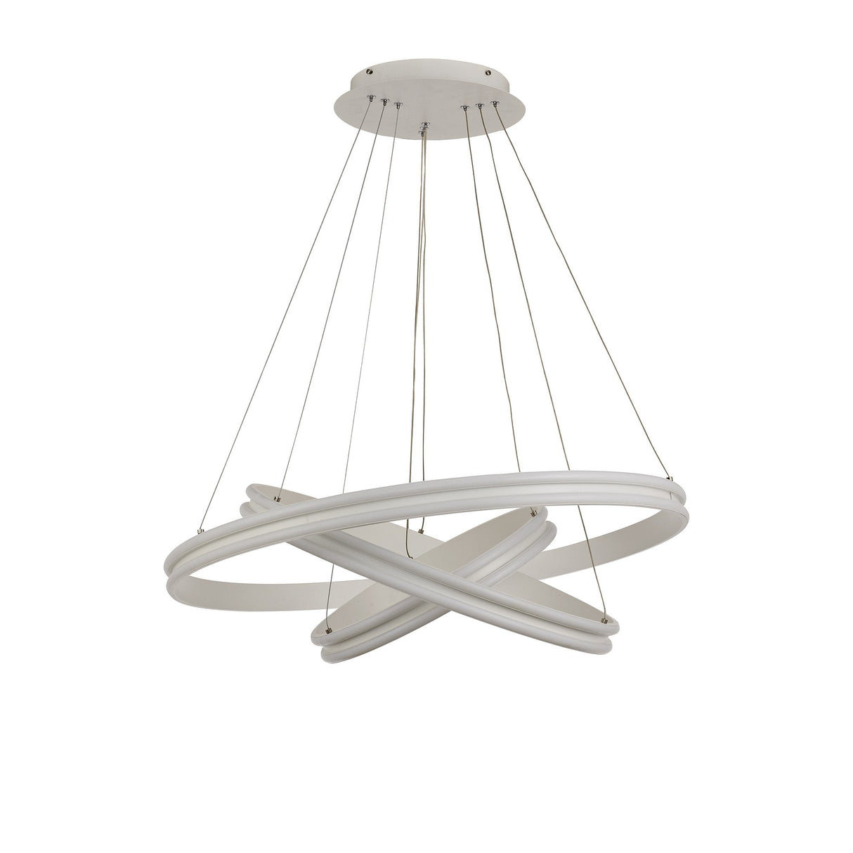 Contemporary 3-Tier LED Pendant Light, 4000K, 5470 Lumens, Matt White, Dimmable, 3-Year Warranty