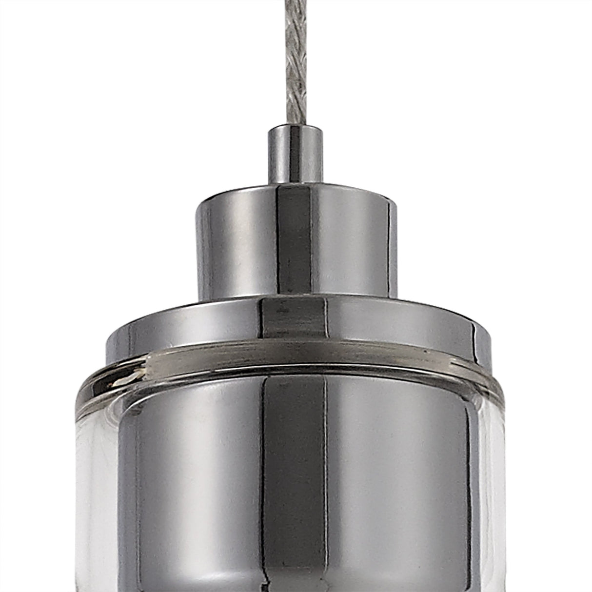 Sleek Chrome Pendant Light with Clear Glass Shade - E27 Fitting