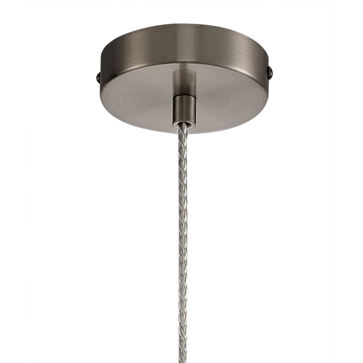 Contemporary Pendant Light, Satin Nickel Finish with Clear Glass Shade
