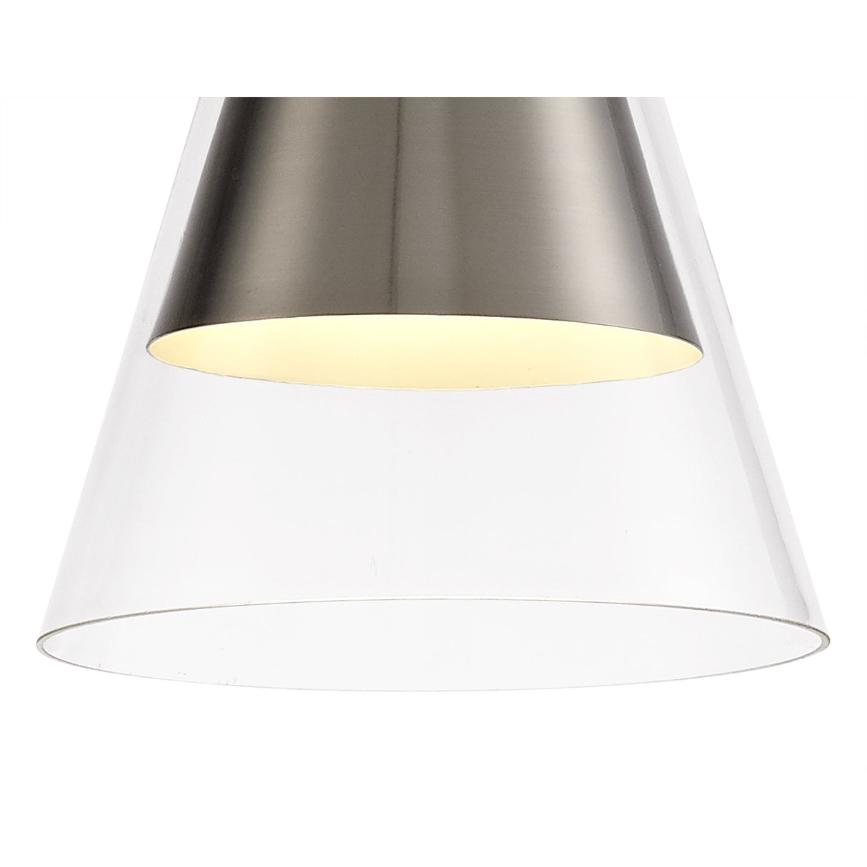 Contemporary Pendant Light, Satin Nickel Finish with Clear Glass Shade