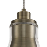 Antique Brass Pendant Light with Clear Glass Shade