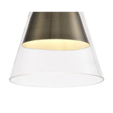 Antique Brass Pendant Light with Clear Glass Shade