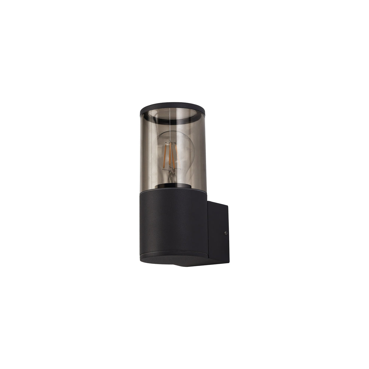 Sleek Anthracite Wall Lamp with Smoked Glass Shade, IP54, 2-Year Warranty