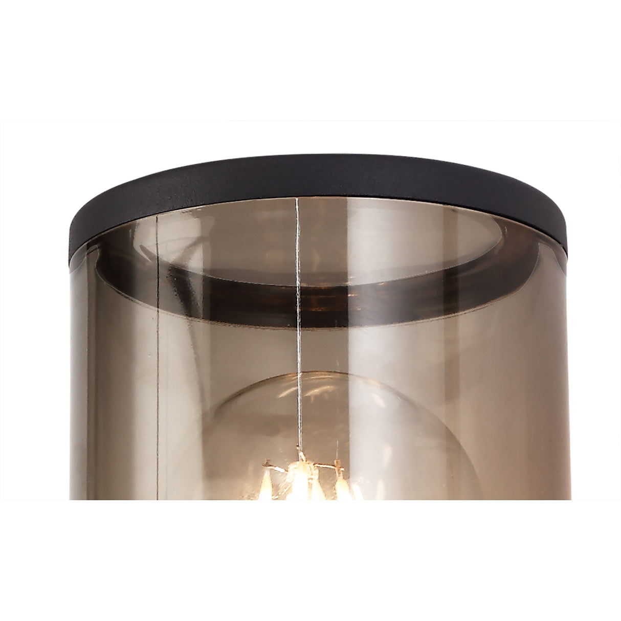 Sleek Anthracite Wall Lamp with Smoked Glass Shade, IP54, 2-Year Warranty