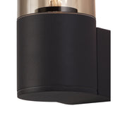 Sleek Anthracite Wall Lamp with Smoked Glass Shade, IP54, 2-Year Warranty