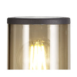 Anthracite 65cm Outdoor Post Light, Smoked Shade, E27 IP54, 2-Year Warranty