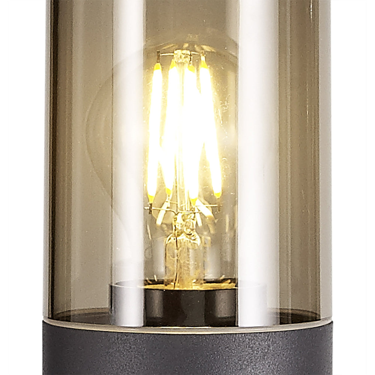 Anthracite 65cm Outdoor Post Light, Smoked Shade, E27 IP54, 2-Year Warranty