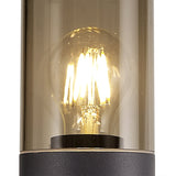 Outdoor Modern Anthracite Post Lamp, 90cm, Smoked Glass, E27 Socket, IP54 Rating