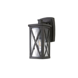 Anthracite Criss Cross Outdoor Wall Light with Clear Glass, E27, IP54