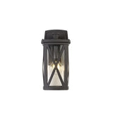 Anthracite Criss Cross Outdoor Wall Light with Clear Glass, E27, IP54