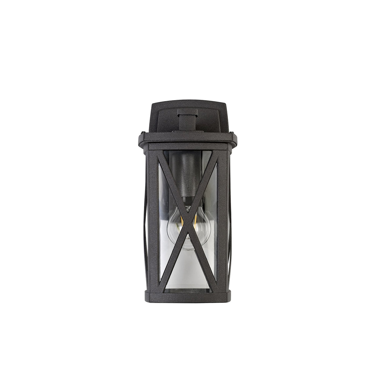 Anthracite Criss Cross Outdoor Wall Light with Clear Glass, E27, IP54