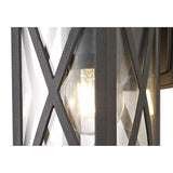 Anthracite Criss Cross Outdoor Wall Light with Clear Glass, E27, IP54