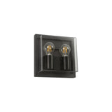 Anthracite Wall Lamp, Dual E27, IP65, Clear Shade, 2-Year Warranty