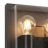 Anthracite Wall Lamp, Dual E27, IP65, Clear Shade, 2-Year Warranty