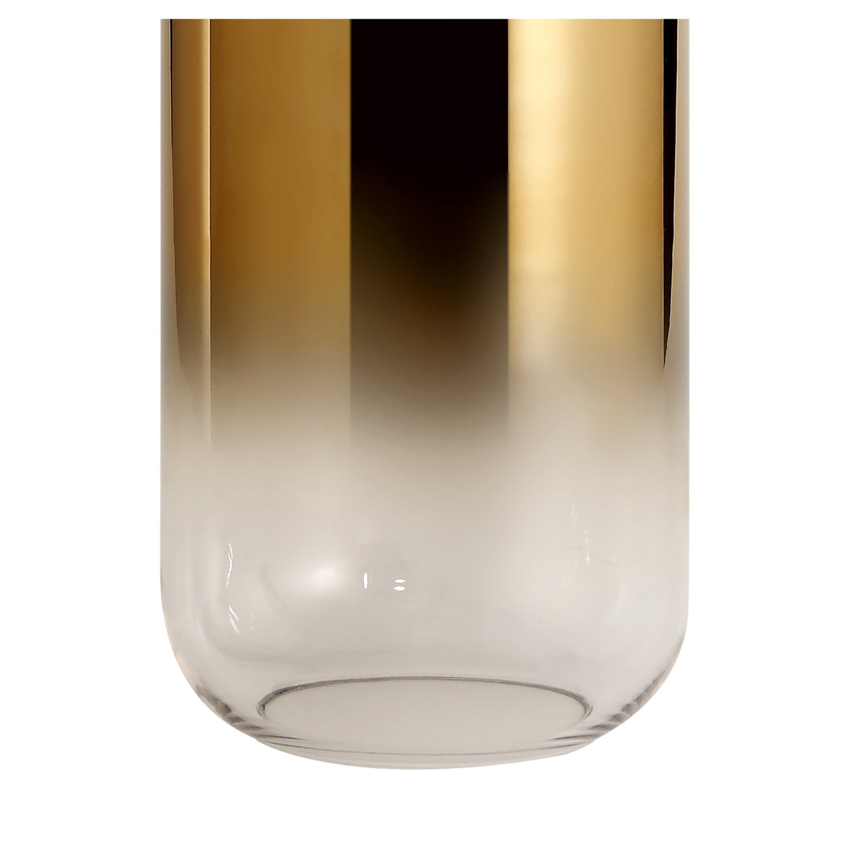 Brass Gold and Clear 16cm Cylindrical Glass Décor Piece