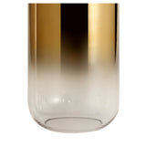 Brass Gold and Clear 16cm Cylindrical Glass Décor Piece