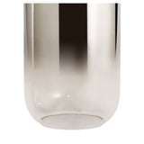 Elegant 16cm Smoked/Clear Glass Cylinder Vase
