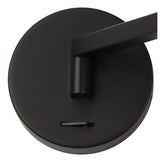 Sleek Sand Black Adjustable Wall Lamp with Integrated 8W LED, 3000K Warm White