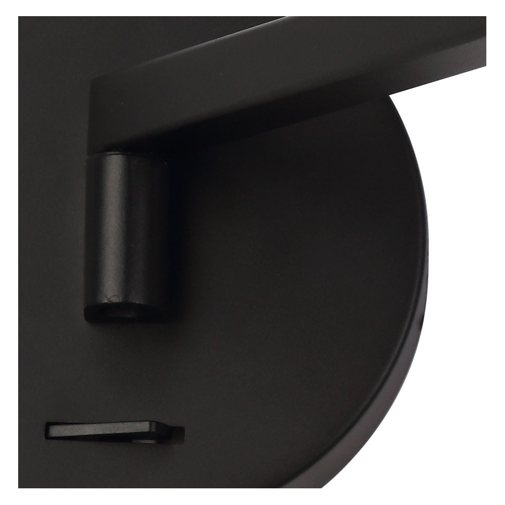 Sleek Sand Black Adjustable Wall Lamp with Integrated 8W LED, 3000K Warm White