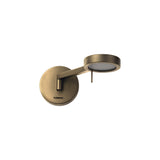 Antique Brass Swing Arm Wall Lamp with Integrated LED Light, 3000K Warm White, 3-Year Warranty