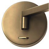 Antique Brass Swing Arm Wall Lamp with Integrated LED Light, 3000K Warm White, 3-Year Warranty