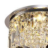 Elegant 45cm Crystal Flush Mount Chandelier, 5-Light, Polished Chrome Finish