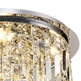Elegant 45cm Crystal Flush Mount Chandelier, 5-Light, Polished Chrome Finish