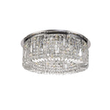 65cm Polished Chrome & Crystal Round Flush Chandelier with 8 E14 Lights